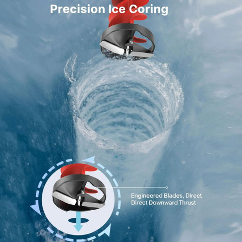 Image of 6 Inch Floating Rotating Ice Fishing Auger Drill Bit With 2 Ice Anchor Drill Adapters And 2 Blades Nylon Attachment drilling ice