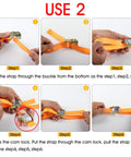 Instructions for using One Inch Ratchet Tie Down Straps Set Of Four For Cargo Kayaks On Roof Racks Or Truck Bed