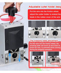 Heavy Duty Manual Wire Stripper Machine With Hand Crank Adapter For Electric Drill with adjustable cutter holder and pressing plate.