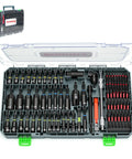 86-Piece Magnetic Impact Nut Driver Set With Deep Sockets And S2 Bits in a clear plastic carrying case