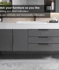 Modern kitchen with 5 Pack Adhesive Edge Finger Pulls For Cabinets, Aluminium Alloy Concealed Drawer Pulls, sleek black finish