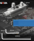 Broken Faucet Removal Tool Pro Grade And Pipe Extractor Set dimensions and components over car engine background