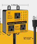 Stop Babysitting Your Shop Vac Automatic Vacuum Switch For Dust Collectors Triggers On With Power Tools dual outlet controller 4.3x4.1 inch dimensions