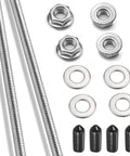 2 Pack 1/4-20 Fully Threaded Steel Rods 12 Inch With 304 Stainless Steel Nuts Washers And Rubber End Caps For Anchor Bolts Clamps Hangers And U Bolts DIY Friendly Mounting Kit System