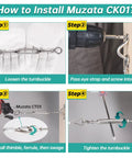 How to Install Muzata CK01 with 20 Piece 1/8 Inch Cable Railing Hardware Kit Beefy Turnbuckles M5 Eye To Eye System