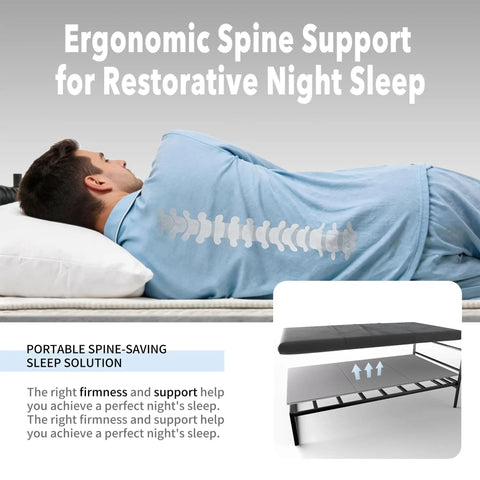 Queen Size Bunkie Board Foundation Heavy Duty Mattress Support Platform No Sag Design with ergonomic spine support.