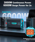 3000W Pure Sine Wave Inverter For RV Truck Solar And Off Grid Power with 6000W surge and AC hardwired output terminal
