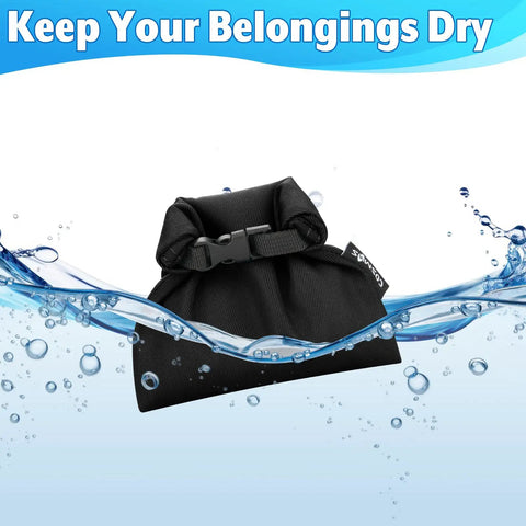 Three Pack Waterproof Dry Bags Set for Outdoor Adventures with Mini Roll Top, Black Bag in Water