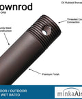 36 Inch Ceiling Fan Downrod In Oil Rubbed Bronze For Tall Ceilings Three Quarter Inch Diameter Heavy Duty Construction