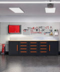 Heavy Duty Garage Cabinet Workbench With Solid Wood Top, Rock Solid Steel Tool Station Built Like A Tank for garage storage and tool organization.