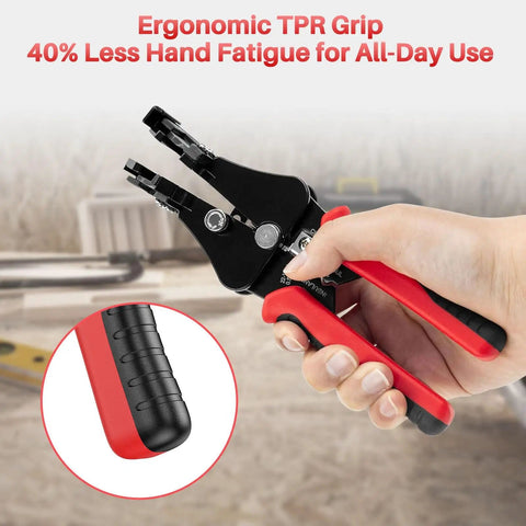 Automatic Wire Stripper 3 In 1 Adjustable Stripper Cutter Easy Grip Crimping Tool with ergonomic grip in hand