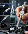 Magnetic Ratchet Screwdriver Set With T Handle, 64 In 1 Kit, S2 Steel Bits for electronics repair, detail of magnetic feature