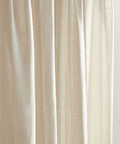 Close-up of Pinstripe Sheer Curtain Panels Set, 50 x 84 Inches, Light Beige, Rod Pocket, Two Panel Window Treatments For Living Room And Bedroom.