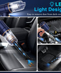 Handheld Car Vacuum Cleaner With 9000Pa Suction, 120W High Power, LED Light, And Multi Nozzles for car interior cleaning