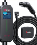 2026 Upgraded Tesla Mobile Home Charger Level 1 And 2 16 Amp Smart Schedule with screen and cable for EV charging.