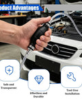 Heavy Duty Manual Car Gasoline Siphon Hose Pump With High Flow PVC Tube For Rapid Fuel And Water Transfer Portable Hand Pump in hand, ready for use.