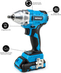 3 8 Inch Drive Brushless Cordless Impact Wrench 20 Volt Compact Workhorse With Lithium Ion Battery And Fast Charger 185 Foot Pounds Torque 0 To 3300 Impacts Per Minute 0 To 2800 RPM Ideal For Auto Repair And DIY with features labeled