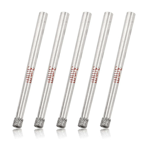 Luomorgo diamond hole saw bits, 5 pieces, silver metal shanks with red branding, diamond-coated tips
