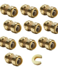 Pack Of 10 Dope Three Quarter Inch Push Fit Straight Coupling Fittings For Pex Copper And CPVC With Disconnect Clip Lead Free DZR For Water Systems