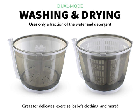 2 In 1 Mini Portable Washing Machine And Dryer Manual Hand Crank Non Electric Eco Friendly Go To Laundry Solution For Dorms Apartments RVs Camping Lightweight Compact Washer And Spin Dryer