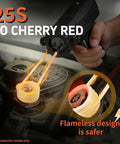 Heavy Duty Induction Heater Tool Featuring 2500 Watts Magnetic Heat For Quickly Zapping Through Rusty Bolts And Stripped Nuts Includes Four Interchangeable Coils And Tough Carry Toolkit heating a rusted bolt to cherry red.