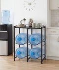 5 Gallon Water Jug Holder 2-Tier Stand with Tabletop Shelf Built to Last Heavy-Duty Carbon Steel Build for Easy Countertop Organization