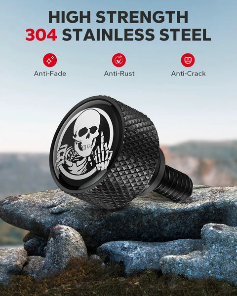 Stainless Steel Skull Pattern Seat Bolt Kit With Screws And Mounts For Harley Touring Sportster Softail Dyna 1996-2026