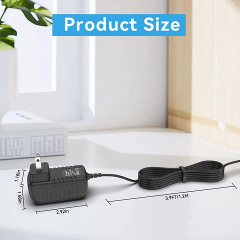 12V AC DC Adapter Replacement for Iceman Classic3 Cold Therapy System 11-1423 25-4041 Compatible Power Supply 12V 1A with Blue Tip 5.5mm by 2.5mm Connector Cord Charger PSU, 3.9ft cord