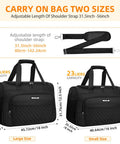 Underseat Duffle Bag For Women Ultra Lightweight Foldable Carry On Luggage Ideal Weekender Or Overnight Tote Personal Item For Air Travel Fits Under Seat 16 Inch Black two sizes