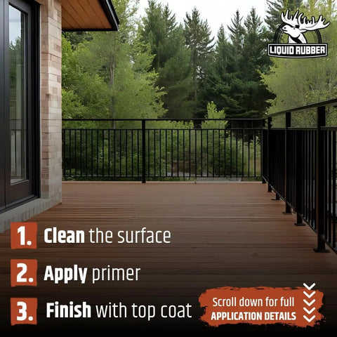 Deck preparation steps for Multipurpose Primer For Concrete And Wood Water Based Non Toxic Fast Drying Easy To Apply Gives That Grip.
