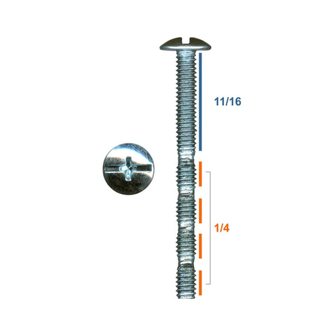Top Shelf Hundred Pack Number Eight Truss Head Break Away Screws Measuring One Three Quarter Inches, zinc plated with Phillips drive.