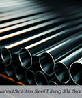 Brushed stainless steel tubing, 1" OD, 24" length, 304-grade round metal tubes