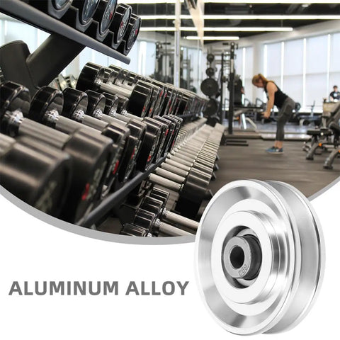 2 Pack Bearing Pulley Wheel For Gym Gear And Home Workout Pro Grade Equipment Durable Round Pulleys For Cable Machines And Sliding Door Rollers Easy To Install Quickly, aluminum alloy bearing pulley wheel in gym setting