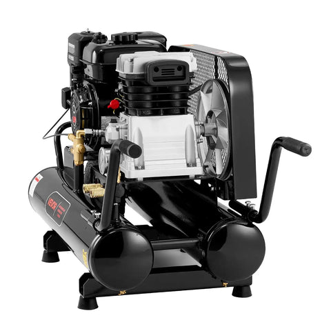 VEVOR 9 Gallon Twin-Tank Gas Powered Air Compressor, 6.5HP 9CFM Piston Pump, Max 115PSI, Mobile On Wheels For Tire Inflation Auto repairs And Spray Painting Heavy Duty Power