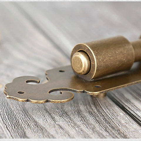 Close-up of Real Deal Solid Brass Slide Door Bolt Lock With Tight Concealed Screw Surface Mount for secure access.