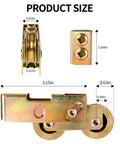 Sliding Patio Door Tandem Roller Assembly Replacement Rollers 1-1/4 Inch Steel Ball Bearing Wheels for sliding glass doors