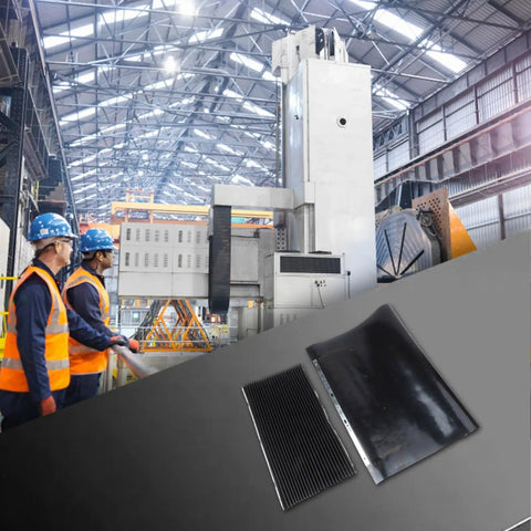Heavy Duty Retractable Accordion Dust Cover For CNC And Milling Machines Telescoping Bellows Guard next to industrial equipment.