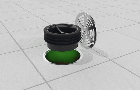 Waterless Trap Seal For 3 Inch Drain Pipes, Plug And Play Installation For 68 To 80 Mm Diameter, in open floor drain