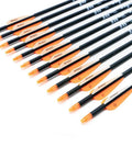 Beefy 30 Inch Carbon Arrows For Target Practice And Bow Hunting 0.309 Inch Outer Diameter With Orange And White Vanes Durable Arrows
