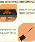 Beginner Friendly Coal Forge Stand With Hand Blower For Blacksmithing with burning coals and blacksmithing tools