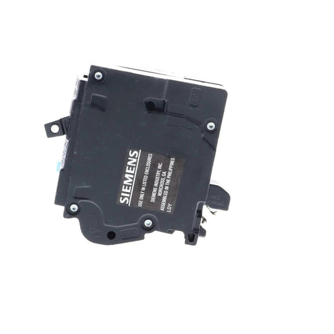 15 Amp 1 Pole Dual Function CAFCI And GFCI Plug On Neutral Circuit Breaker Black for home electrical panels, featuring side view