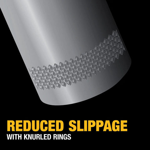 Close-up of knurled anti-slip ring on socket from 200 Piece Mechanic Socket Set With Metric And SAE Sizes, 72-Tooth Ratchet