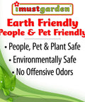 Text promotion for All Natural Groundhog And Woodchuck Repellent Spray, highlighting eco-friendliness and safety for people and pets.