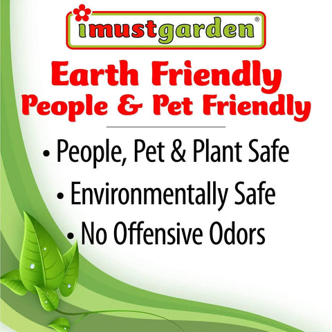 Text promotion for All Natural Groundhog And Woodchuck Repellent Spray, highlighting eco-friendliness and safety for people and pets.