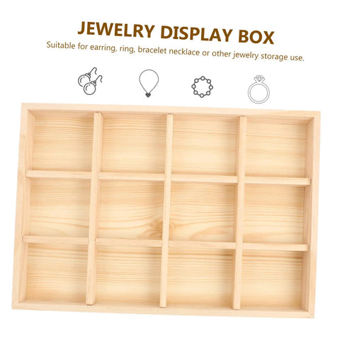 Solid Wooden Jewelry Dish With Thirty Tight Grid Dividers For Rings And Trinkets Great Sink Sidekick Or Vanity Organizer That Keeps Your Counter Clean And Absolutely Dope, top view showing compartments.