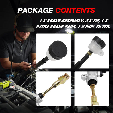 Rear Foot Hydraulic Disc Brake Master Cylinder Caliper Assembly For Chinese ATVs and Dune Buggies Easy Install