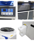 Heavy Duty Commercial Portable Air Conditioner With Massive 14L Tank Delivers Non Stop Cooling For Shops Hospitals And Outdoor Events Industrial Spot Cooler That Kills The Heat And Keeps You Dry control panel and fan.