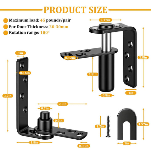 Heavy Duty Self Closing Door Hinges Double Acting Swinging Hinges with size details and components