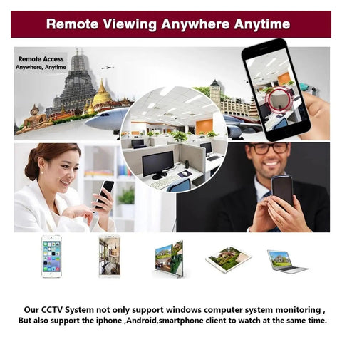 Image showcasing remote viewing capabilities of the 10X Optical Zoom 5MP PoE Dome Camera Kit Featuring 4K Video Quality And An 8Channel H265 Nvr System.