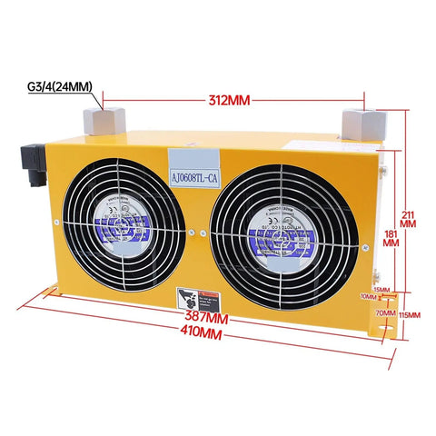 Beefed-Up Cooling Unit And Plate Heat Exchanger For Hydraulic Oil, 60 L/min Flow, 2.4 kW Power, DC 12V, A Real Workhorse For CNC Machines And Sheet Metal Systems, Pro Grade Cooling Radiator For Tooling